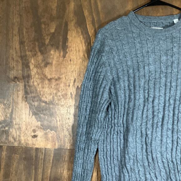 Jack Wills Mens Sweater Gray The Merlow Cable Knit Crew Neck Merino Wool Blend M - Picture 4 of 12